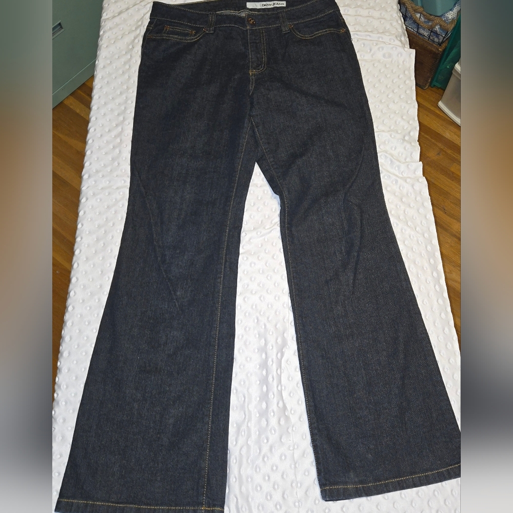 DKNY Jeans Soho Bootcut Dark Wash Mid Rise Denim Blue Womens Size 12